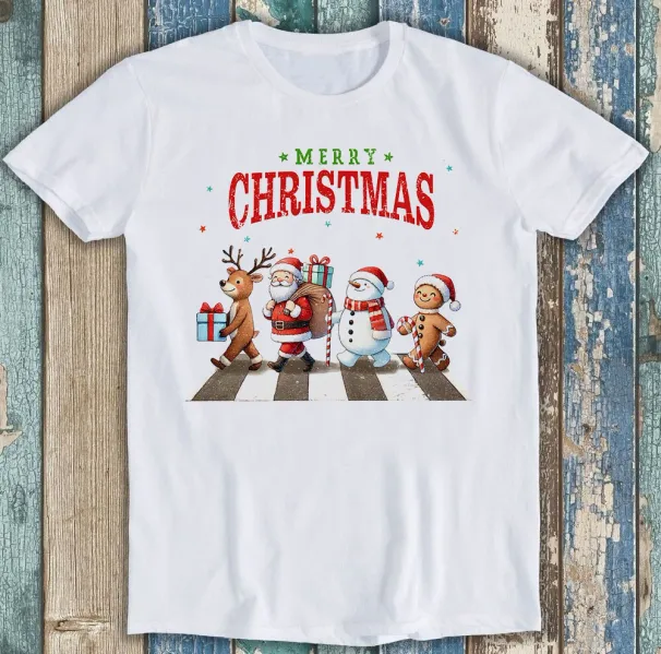 Christmas Reindeer Santa Snowman Gingerbread Funny Gift Tee T Shirt Mens Womens Tees Top M1757_viptrois.com