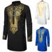 Men's clothing stand collar printed totem long shirt_viptrois.com
