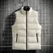 Men's Lightweight Sleeveless Vest Jacket, Slim Fit Zip-Up Stand Collar Waistcoat For Casual Wear (Red/Black/Khaki/Navy/Mist Blue)_viptrois.com