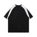 Men's Clothing Retro Raglan Short Sleeved T Shirt Fashion Street Stitching Contrast Color Loose Short T Men And Women Couple Style Half Sleeved Top_viptrois.com