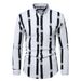 Men's Slim Fit Striped Long Sleeve Shirt – Stretch Acetate Blend, Wrinkle-Resistant & Lightweight (White/Light Grey/Dark Grey/Black/_viptrois.com