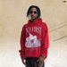 American-style Distressed Peace Dove Print Hoodie, Loose Fit Trendy High Street Hooded_viptrois.com