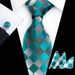 Unisex Men's tie square Pocket towel Cufflinks three-piece yarn-dyed jacquard business suit accessories_viptrois.com