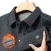 Nordmann Cross-Border Wholesale Middle-Aged Men's Long-Sleeved T-Shirt Polo Autumn And Winter Fleece-Lined Thickened Warm Dad's_viptrois.com
