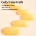 24 Pieces Of Pure Color Wearable Nails With Light Yellow Color, Rectangular Wearable Nail Art Pieces, Finished Nail Pieces_viptrois.com