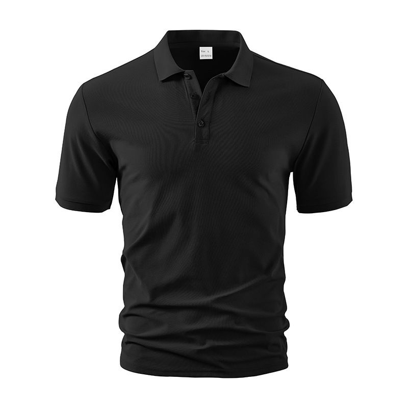 Men's Clothing Hot Selling Summer Polo Shirt Men's T Shirt Solid Color Loose Casual Large Size Business Short Sleeve_viptrois.com
