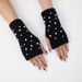 Women's Pearl-Trimmed Knit Fingerless Gloves – Stylish & Warm Arm Warmers For Winter Fingerless Warm Temperament Arm Sleeves_viptrois.com