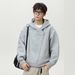 Monochrome Man- Diagonal Zipper Cardigan Hooded Sweatshirt Men's Autumn And Winter Heavyweight American Style Short Wide Silhouette_viptrois.com