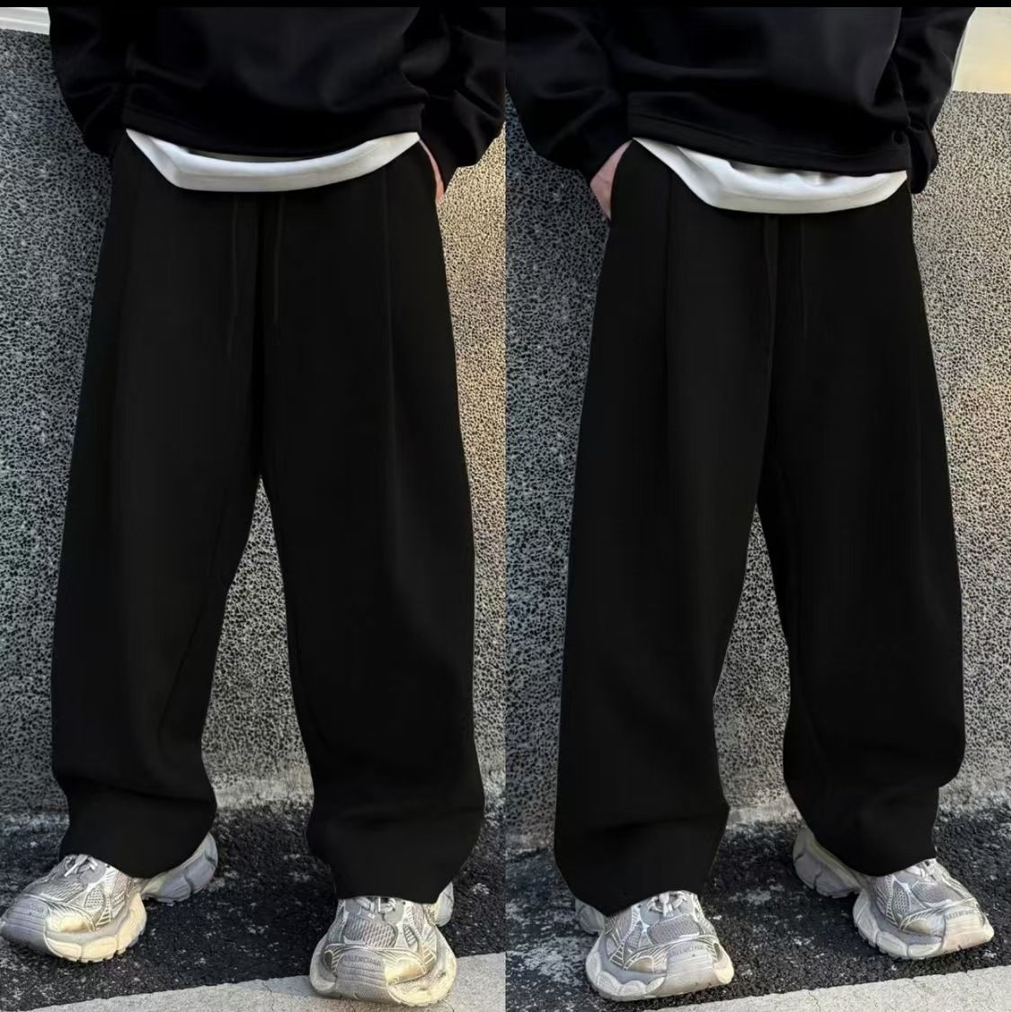 Streetwear Sweatpants – Oversized Fleece-Lined Joggers For Men (Gray/Black, Sizes M-3xl) Fashion Trends_viptrois.com