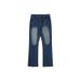 Men's Clothing Ice Blue 517vibe Lightning Burst Blue Cleanfit Jeans Heavy Washed Flared Pants_viptrois.com