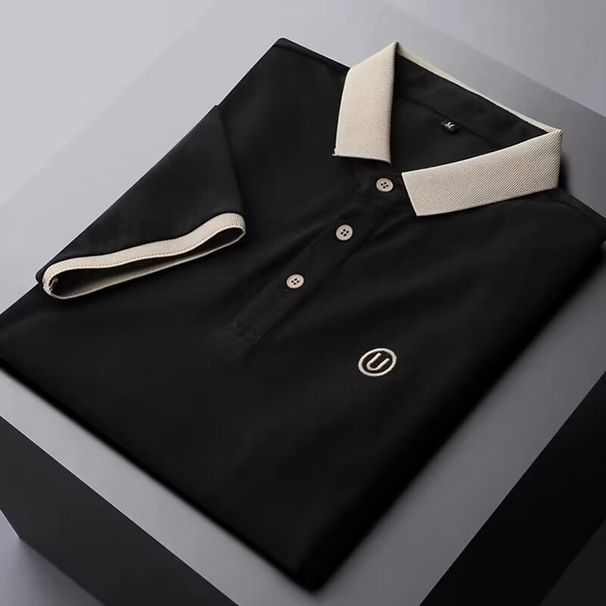 Men’s Summer Polo Shirt – Breathable Milk Silk Fabric, Business Casual & Streetwear Style (Sizes M-5XL, Machine Washable)_viptrois.com