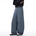 Men's Clothing Vertical Striped Denim Scimitar Pants Loose Wide Leg Floor Length Pants, European And American Trendy Brand, Versatile Drape Long Pants_viptrois.com