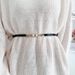 Black Mirror Small Decoration Suit Dress No-Punch Adjustable Pearl Pull Belt For Women_viptrois.com