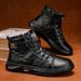 European Warm Series 2025 Autumn New Daily Casual Men's Shoes Black Trendy Martin Boots Versatile For Outings_viptrois.com