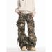 Men's Loose Fitting Cargo Pants Heavy Camouflage Long Trousers With Multi Pocket Design Retro Style For Spring Autumn_viptrois.com