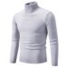 Men's Slim-Fit High Neck Knit Sweater – Minimalist Long-Sleeve Pullover For Casual & Layering_viptrois.com
