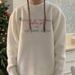Men's Oversized Letter Print Sweater - American Casual Loose Knit Pullover With Unique Design For Teen Boys & Young Adults (Available In Beige, S-4XL)_viptrois.com