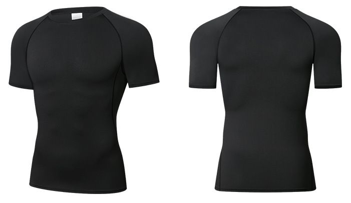 Men's Clothing Basketball Sports Fitness Tights Sweat Absorbent Breathable Quick Drying Bottoming Shirt Short Sleeved Training Suit Tights_viptrois.com
