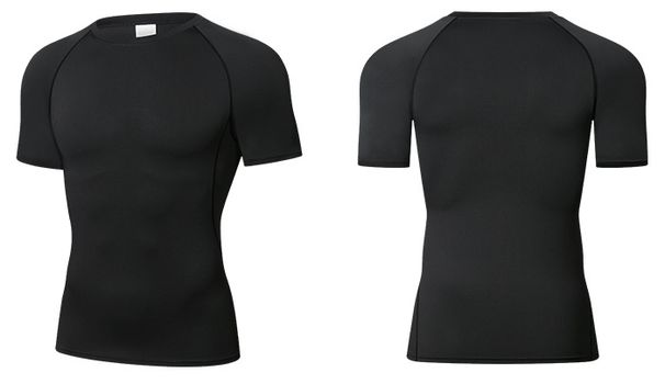 Men's Clothing Basketball Sports Fitness Tights Sweat Absorbent Breathable Quick Drying Bottoming Shirt Short Sleeved Training Suit Tights_viptrois.com
