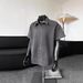 Men's Clothing Dark Gray Wheat Ear Texture Short Sleeved T Shirt Men's Summer Polo Shirt Retro Half Sleeved Top Men_viptrois.com