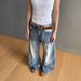 Men's Clothing High Street Old Washed Scimitar Jeans New Style Niche High Waist Straight Floor Length Wide Leg Pants_viptrois.com
