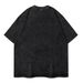 Star Print Short Sleeve T-Shirt For Women, Ins Harajuku Style, Loose Fit, Washed And Distressed, Couple Outfit_viptrois.com