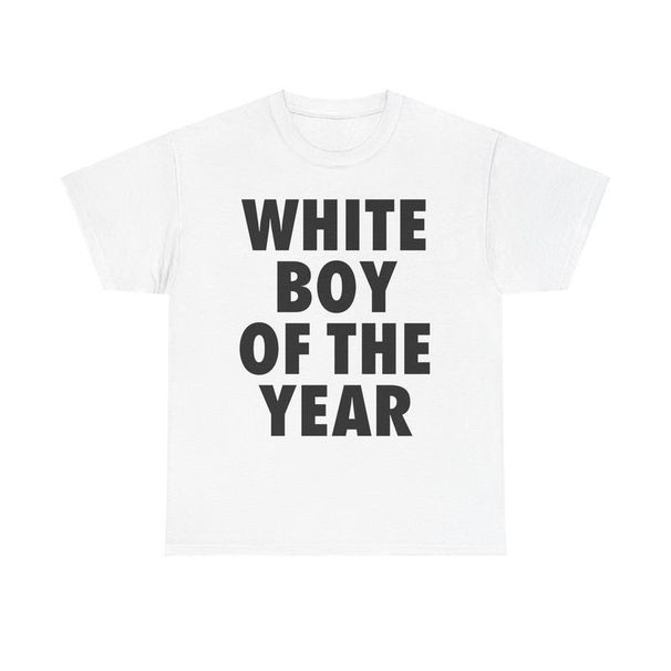 CAMISETA BLANCA DEL AÑO PARA HOMBRE - Ropa Hombre, Camiseta Oversized, Streetwear, Casual, Clásica, Algodón, De Manga_viptrois.com