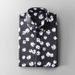 Slim Fit Men's Digitally Printed Shirt Trendy Menswear Cotton Blend Long Sleeve Black White Striped Casual Business Shirt_viptrois.com