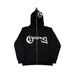 Gothic Letter Hoodie – Unisex Dark Fashion Zip-Up Sweatshirt | Harajuku Streetwear Oversized Couple Hoodie (Black, Grey)_viptrois.com