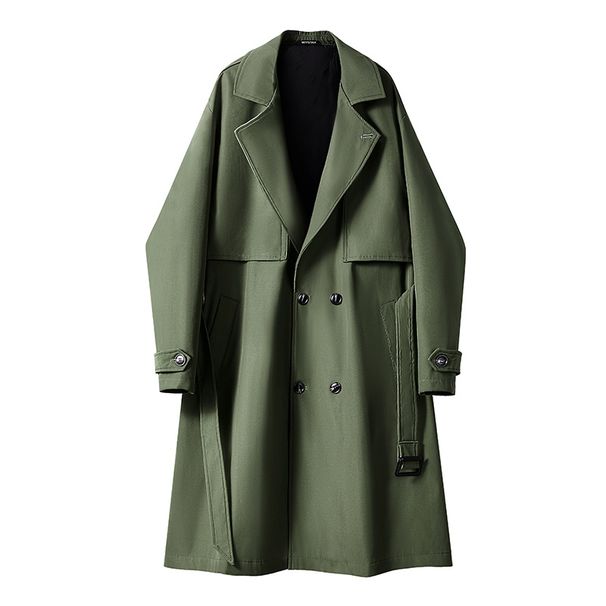 Men's Clothing Mid Length Trench Coat Men's Autumn And Winter New Trendy All Match Loose High End Jacket Men_viptrois.com