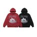 American-style Distressed Peace Dove Print Hoodie, Loose Fit Trendy High Street Hooded_viptrois.com