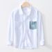 Fresh And Artistic Color Blocked Shirt, Youthful And Casual Long Sleeved Cotton Shirt Jacket_viptrois.com