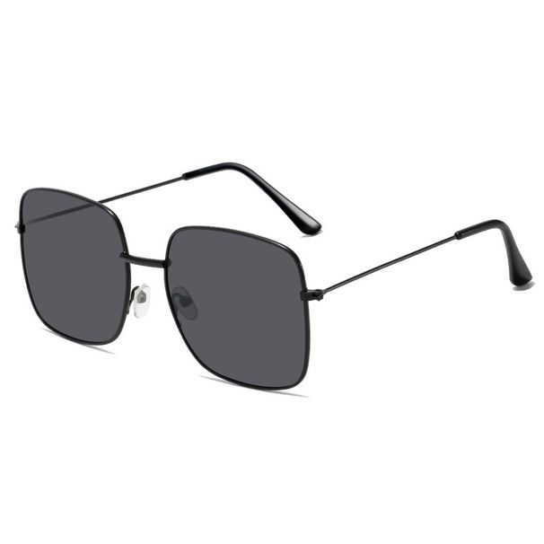 Retro Hipster Versatile Square Sunglasses Women's Korean Version Personalized Sunshade Large Frame Metal Sunglasses Men's Fashion Glasses_viptrois.com