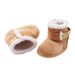 Baby shoes 0-1 year old newborn baby shoes high-top solid color snow boots turn-up sleeve does not fall off velvet padded cotton shoes_viptrois.com