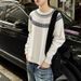 Pure American Retro Fair Isle Jacquard For Men Old Money Autumn High Intelligence College Lazy Style Soft Christmas Couple_viptrois.com