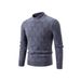 Men's High Neck Knit Sweater – Winter & Autumn Loose Fit Casual Pullover (Dark Gray/Khaki/Navy Blue)_viptrois.com