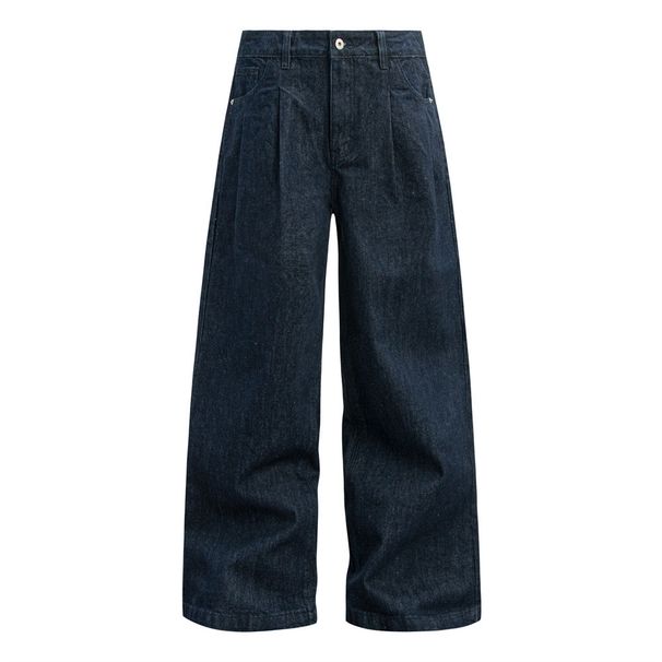 American Style Wide-Leg Jeans For Men Loose Long Street Fashion Double Pleated Design Straight Casual Dad Pants_viptrois.com