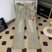 Embroidered Jeans Men's Summer Washed Vintage American High Street Micro Flared Spring And Autumn Loose Straight Leg_viptrois.com