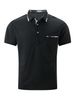 Summer New Men's Short Sleeved Polo Shirt Half Zipper Color Block Pocket Polo Shirt Fashion Casual Polo Collar Shirt_viptrois.com