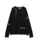 Unisex Distressed Knit Sweater With Raw Edge Detailing - Oversized Crewneck Pullover For Men & Women (Available In Black, Charcoal, Cream)_viptrois.com