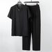 Men's Summer Thin Linen T-Shirt Set Chinese Style Tang Suit Lay Buddhist Meditation Robe Two Piece Cotton Linen Clothing_viptrois.com