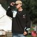 Round Neck Spring And Hoodie New Trend Loose Fitting Teenage Men's Casual Long Sleeved Base Top Autumn Pullover_viptrois.com