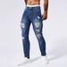 Men's Clothing Tossing Holes Old Jeans Pants Spring And Summer All Match Loose Straight Casual Pants_viptrois.com