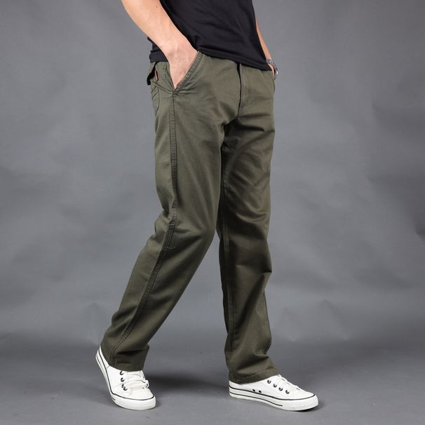 Men's Clothing Simple Pure Cotton Casual Pants Men New Loose Straight Pants Men's Overalls Men's Trousers Trendy Brand_viptrois.com