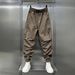 Men's Clothing Men's Quick Drying Solid Color Cargo Pants Summer Stylish Multi Pocket Outdoor Loose Drawstring Jogger Casual Pants_viptrois.com