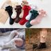 Autumn Winter Kawaii Baby Stockings Cotton British Princess Knee High Long Bow Pom Tube Socks for Girls Knitted Sock Warmer 0-4y_viptrois.com