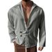 24 New Men's American Style Trendy Casual Loose Cardigan Turn-Down Collar Button Long Sleeve Shirt_viptrois.com