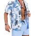 Men's 3D Print Short Sleeve Hawaiian Shirt - Breathable Stretch Fabric Resort Casual Shirt With Relaxed Fit_viptrois.com
