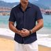 Men's Clothing Independent Station Wish Men's Shirt Short Sleeved Casual All Match Solid Color Beach Hawaiian Summer Shirt_viptrois.com