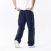 Men's Striped Relaxed Fit Straight Leg Pants - Breathable Polyester Casual Trousers With Drawstring Waist - Retro Streetwear For Urban Style_viptrois.com